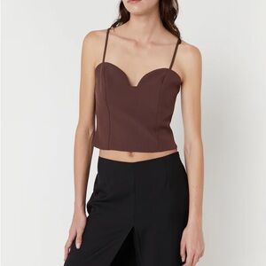 OAK + FORT Sweetheart Corset Tank Mohagany